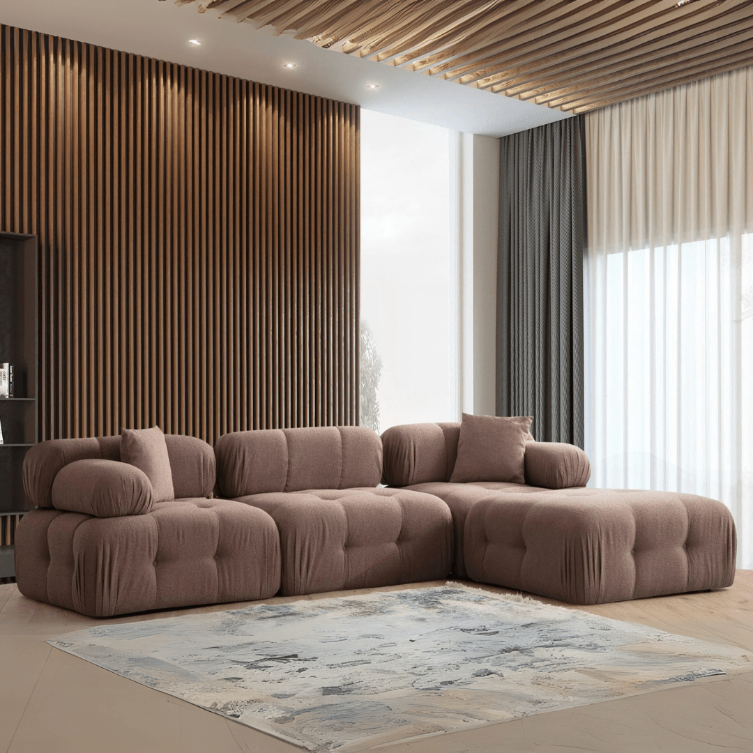 Modulaire bank 3-zits met hocker Doblo cappuccino