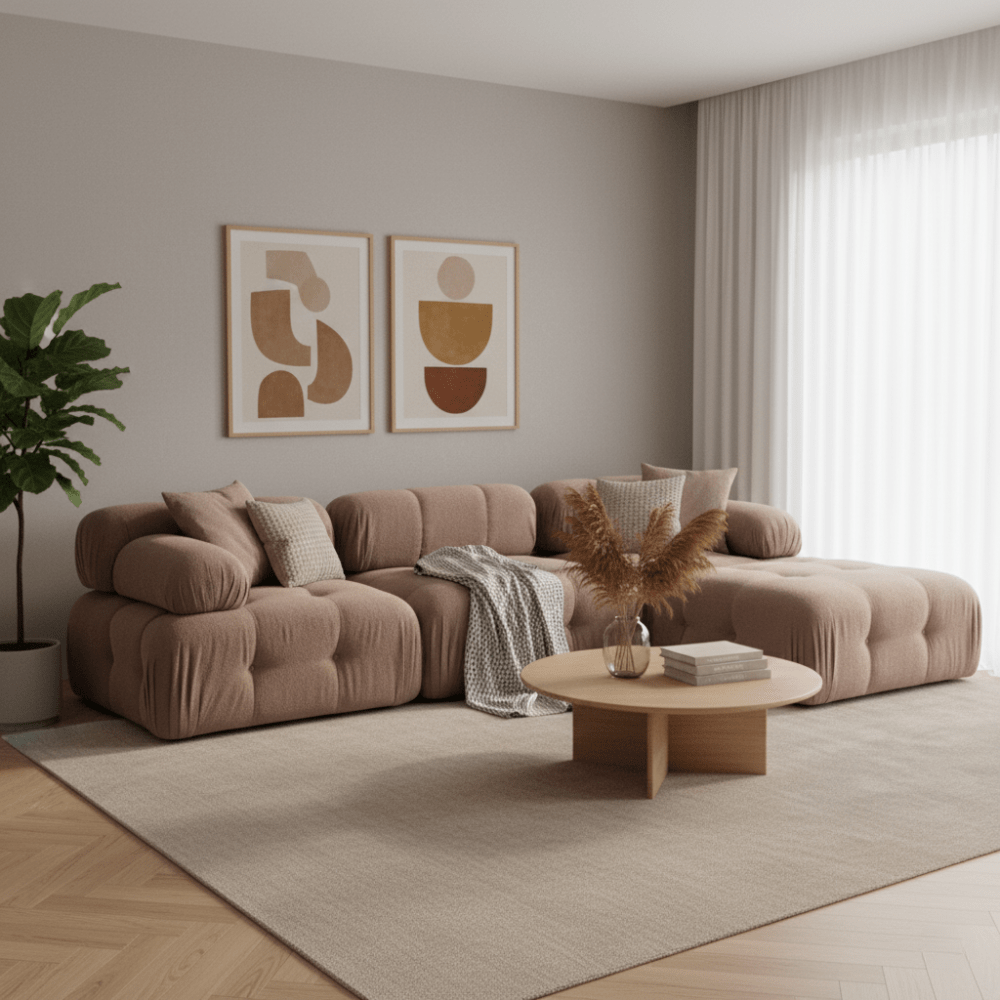 Modulaire bank 3-zits met hocker Doblo cappuccino