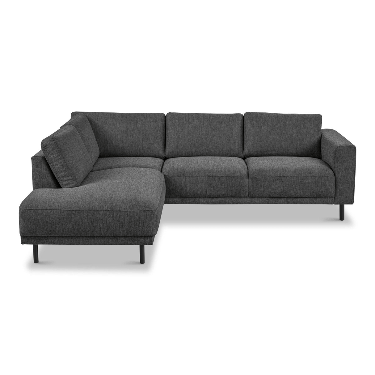 Banken - Moderne 3 - zits hoekbank met Lounger Antraciet Stof Aniko links 240x197x78 cm - Dimehouse