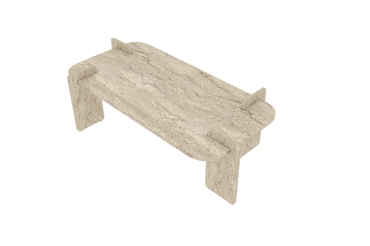 Lovge salontafel travertinlook 120 x 60 cm Gemelamineerd houtcomposiet