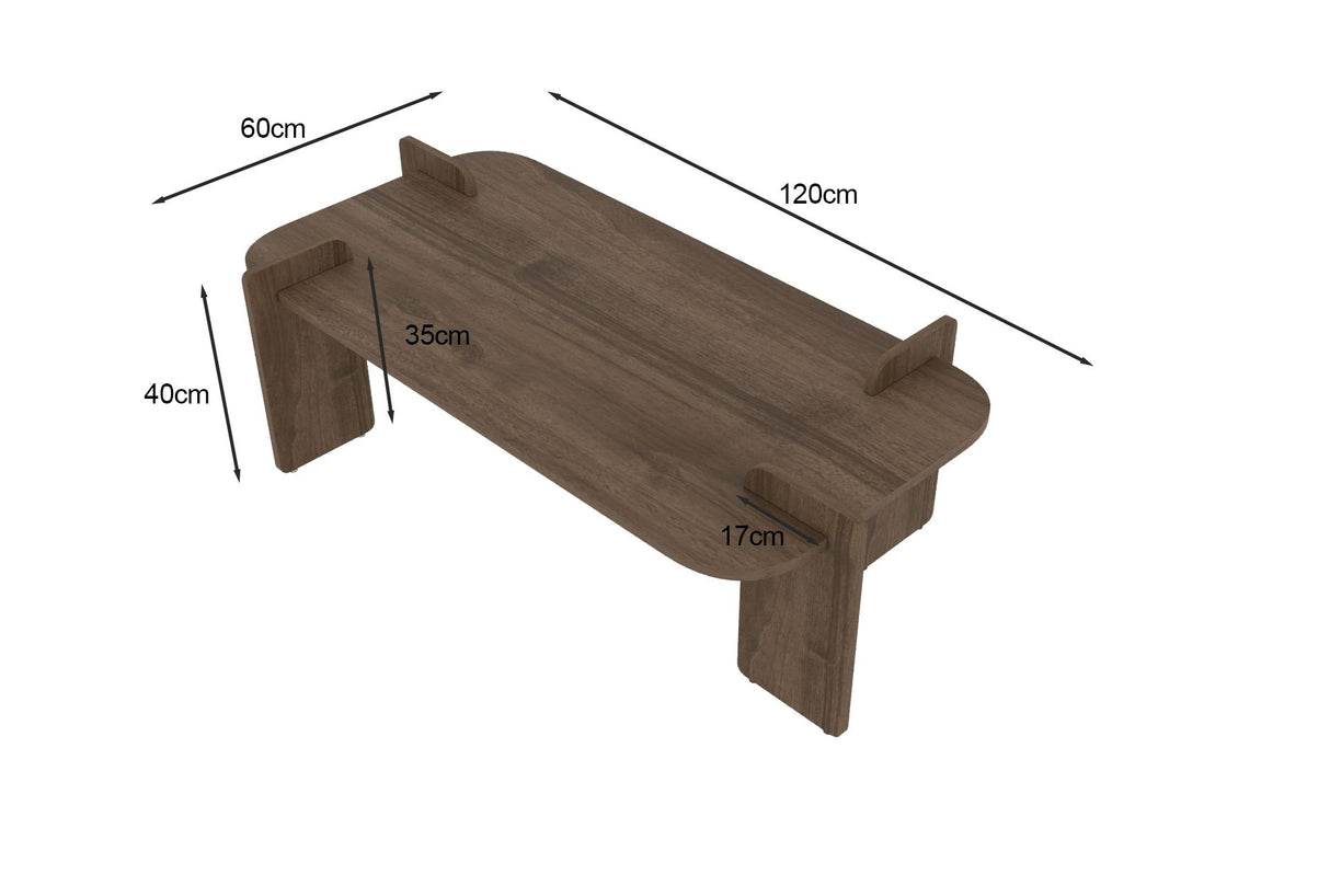 Lovge salontafel walnoot 120 x 60 cm Melamine gecoat houtcomposiet