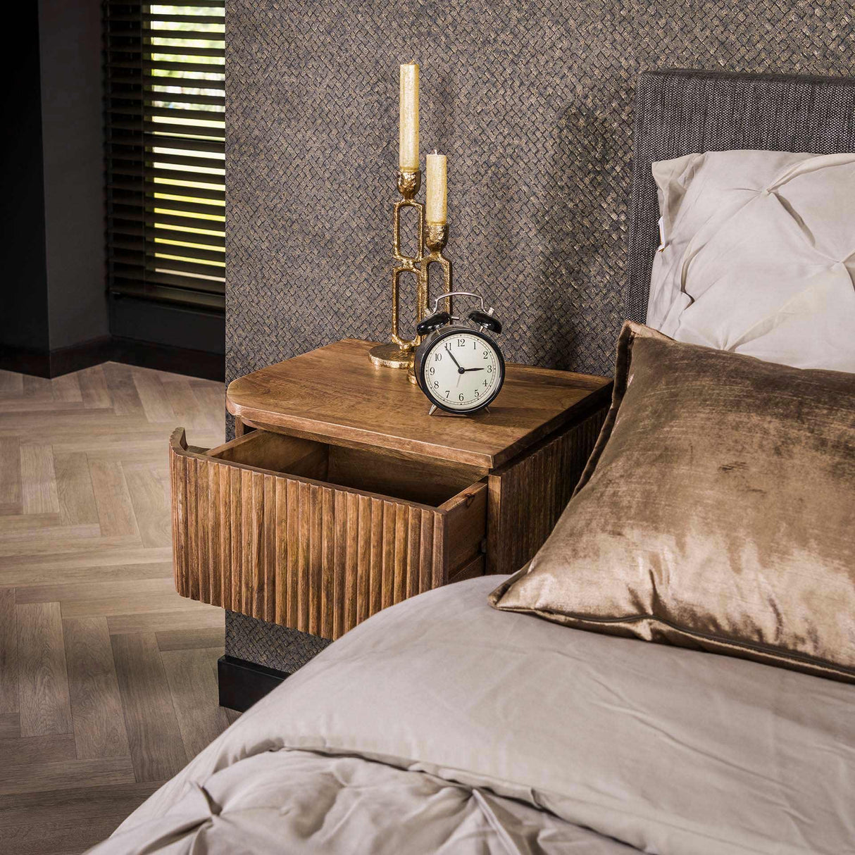 Zwevend Nachtkastje Maria Set van 2 Mangohout