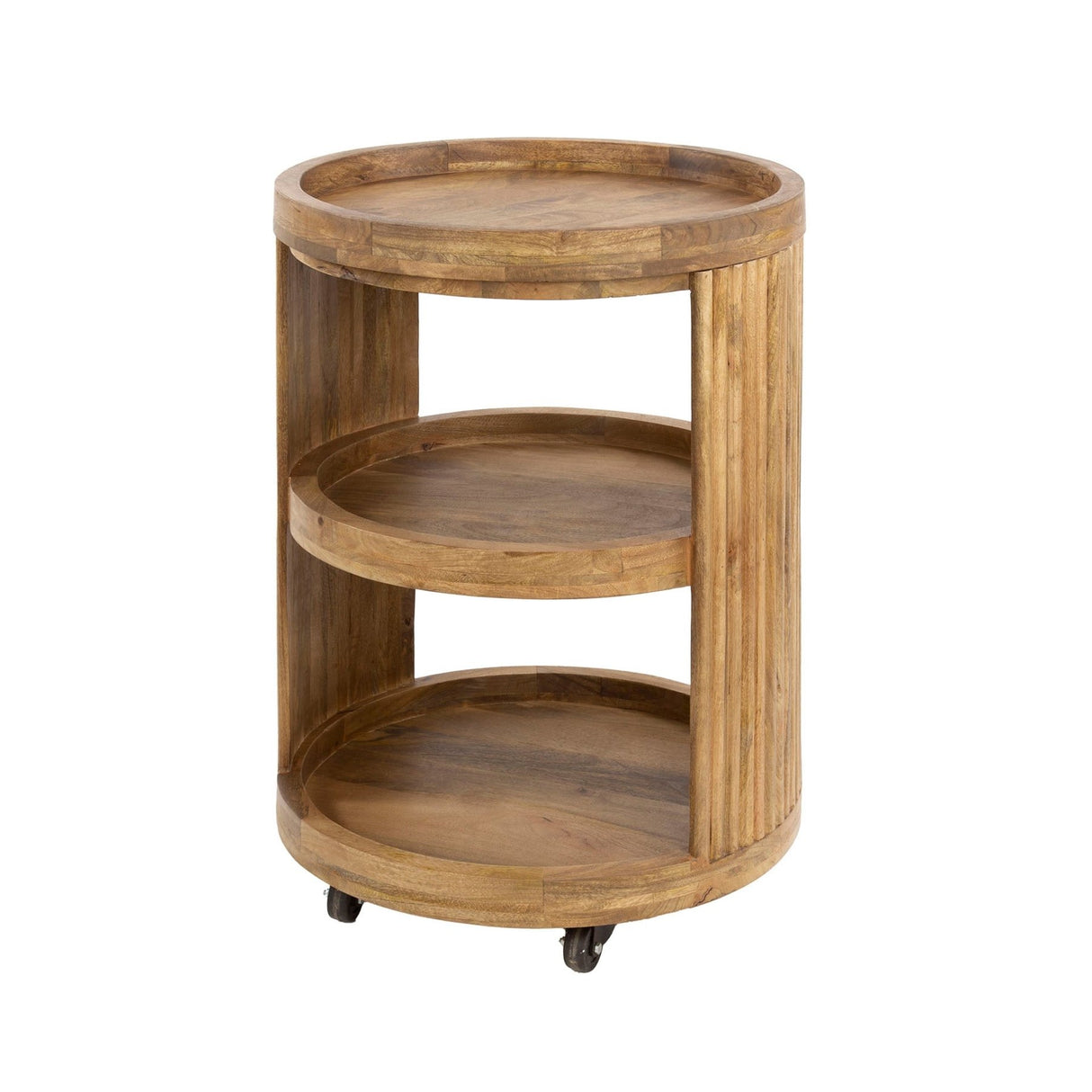 Bartrolley met wielen Lio mangohout zandkleur