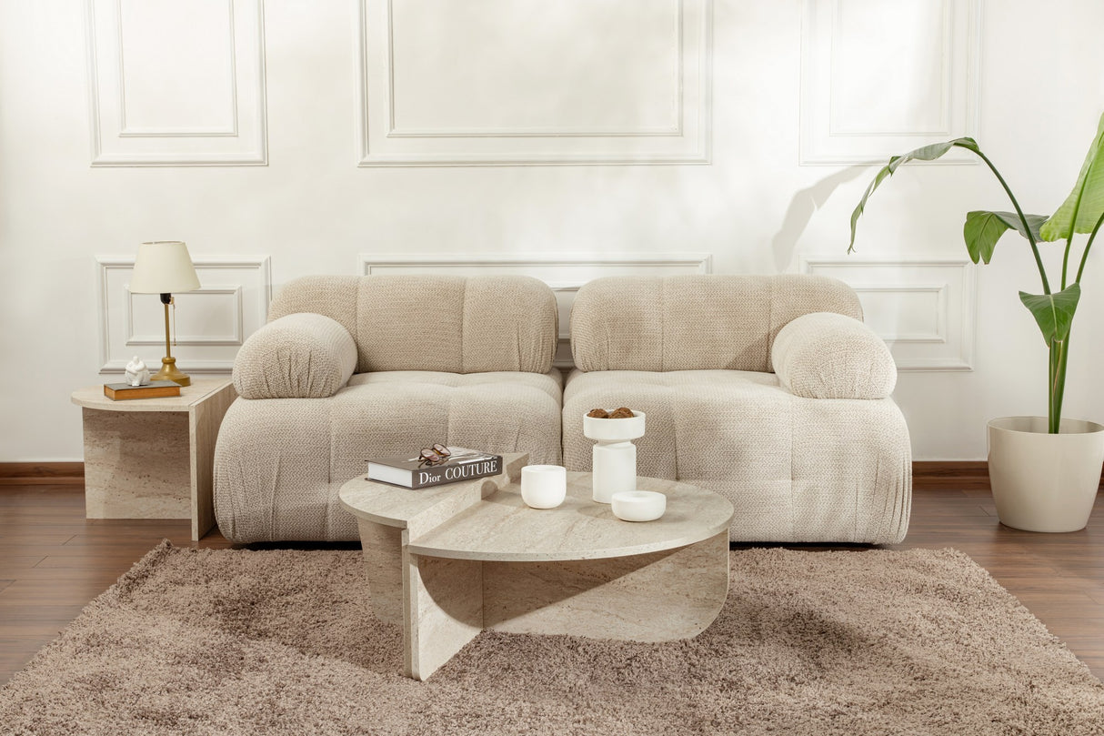 Ronde Salontafel Marmerlook Melamine 85 cm Orin