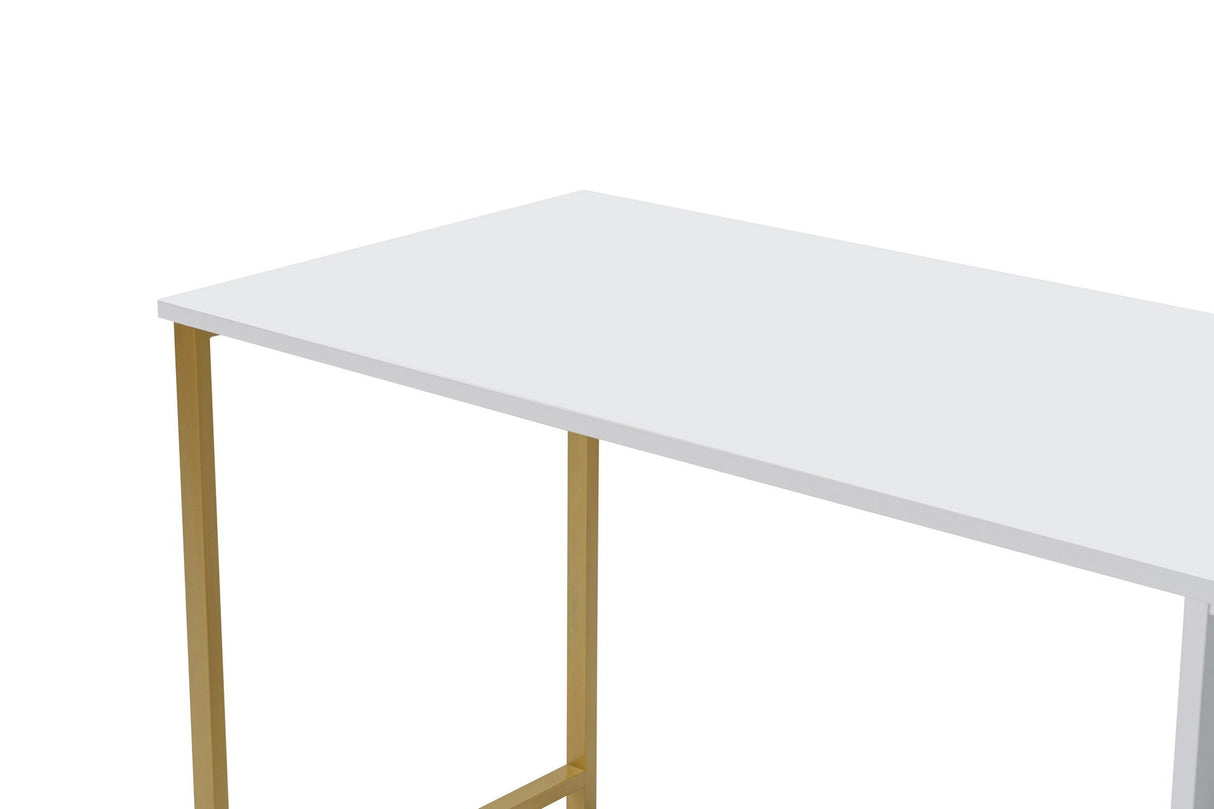Studie bureau Melamine 240x60 cm Twin Study Desk wit en goud White Gold