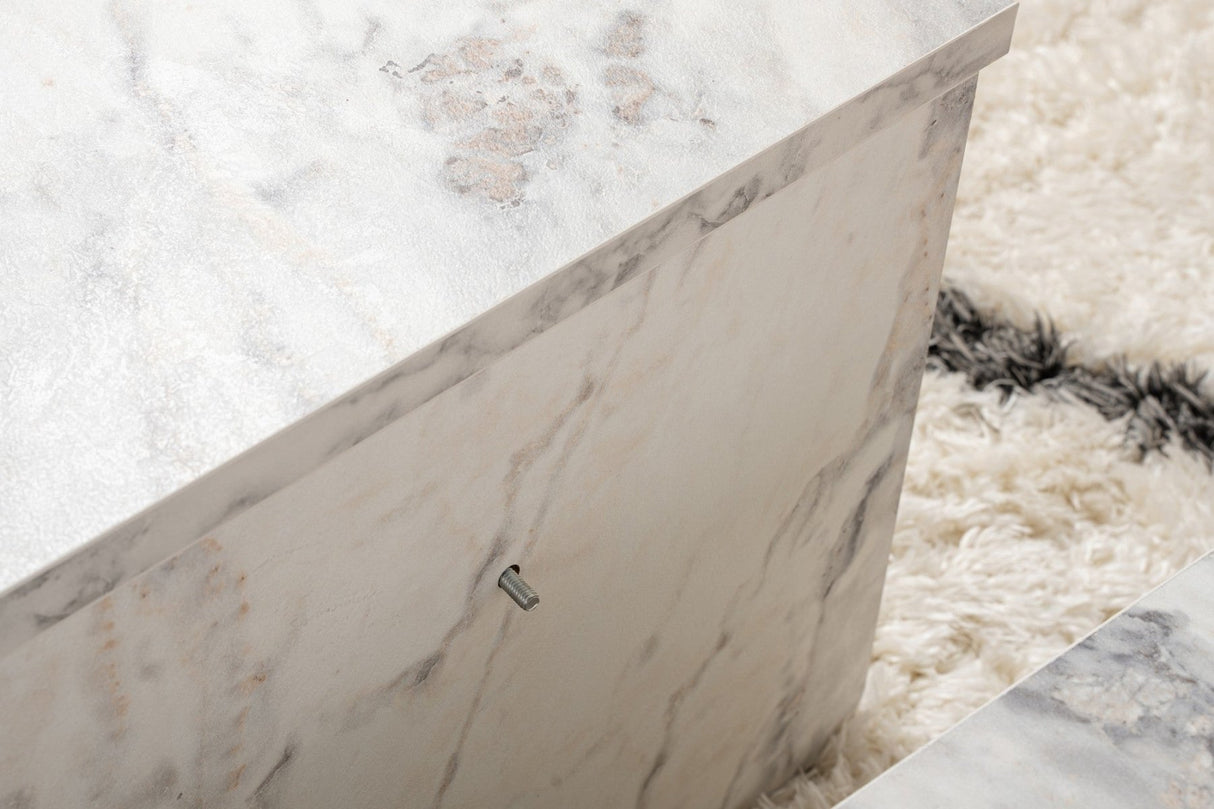 Ronde Salontafel Marmer Getrapt Melamine 90 cm Orin