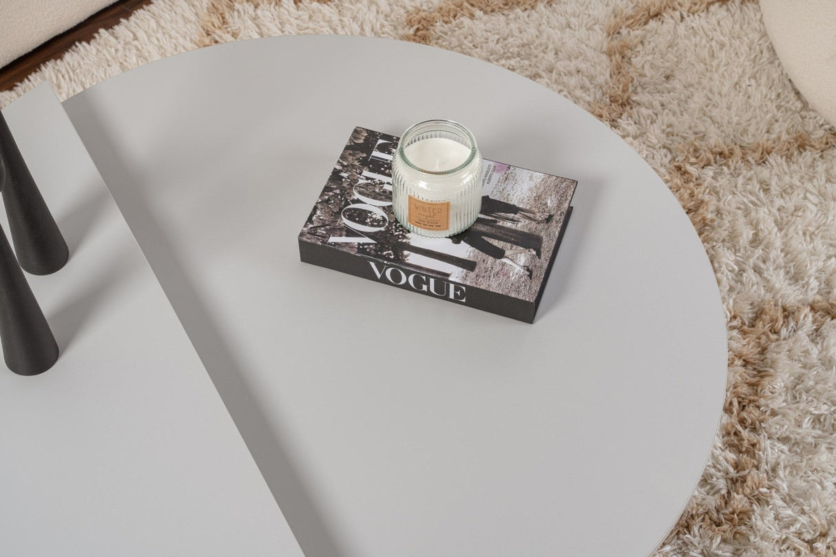 Ronde Salontafel Grijs Getrapt Melamine 90 cm Orin