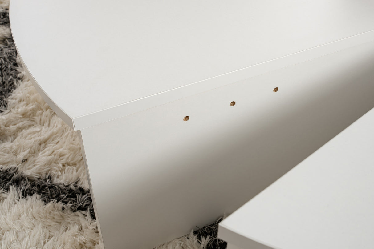 Ronde Salontafel Wit 85 cm Melamine Orin