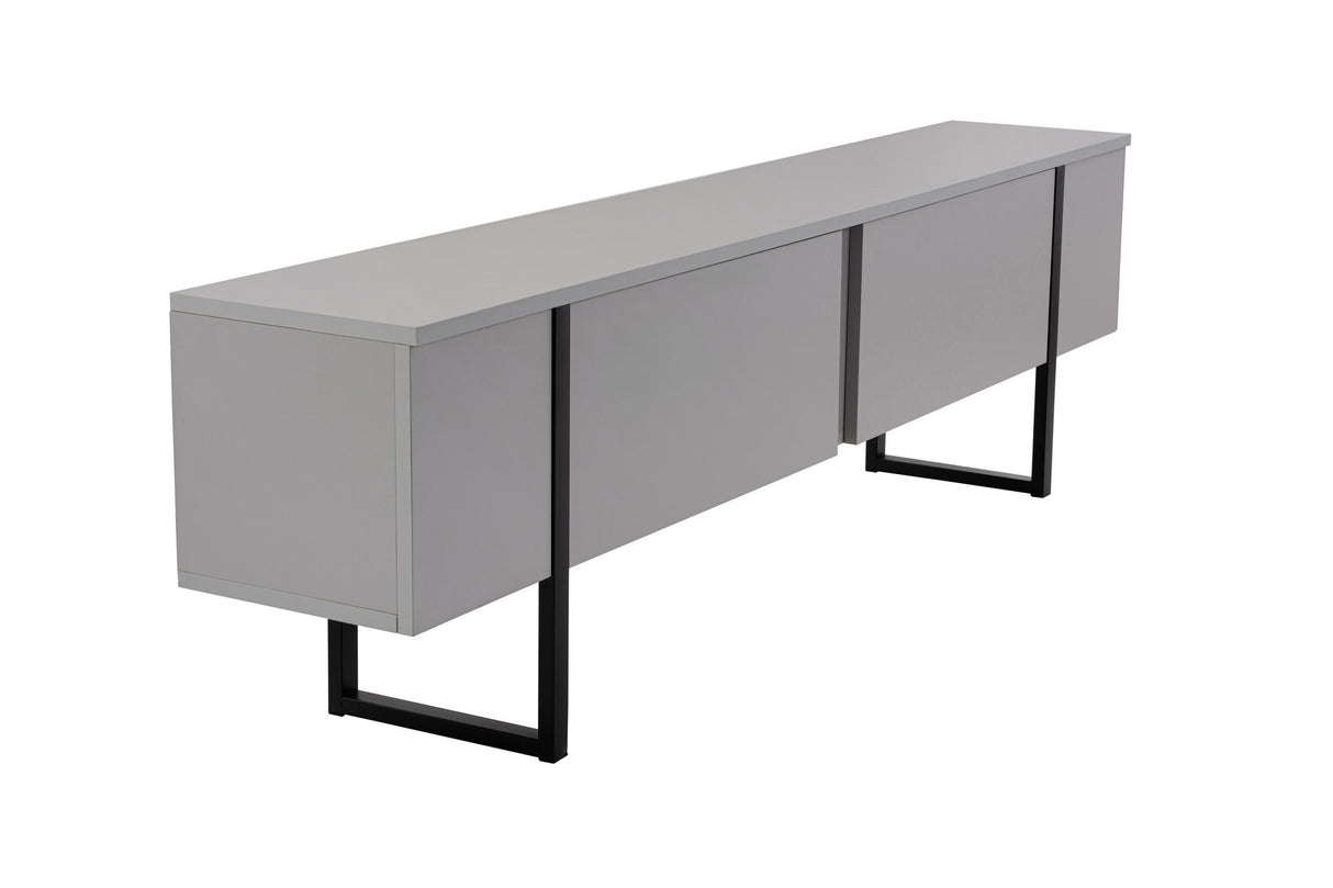 TV Meubels - TV Meubel Grijs Melamine Zwart Frame Blitz 50x180x29,5 cm - Dimehouse