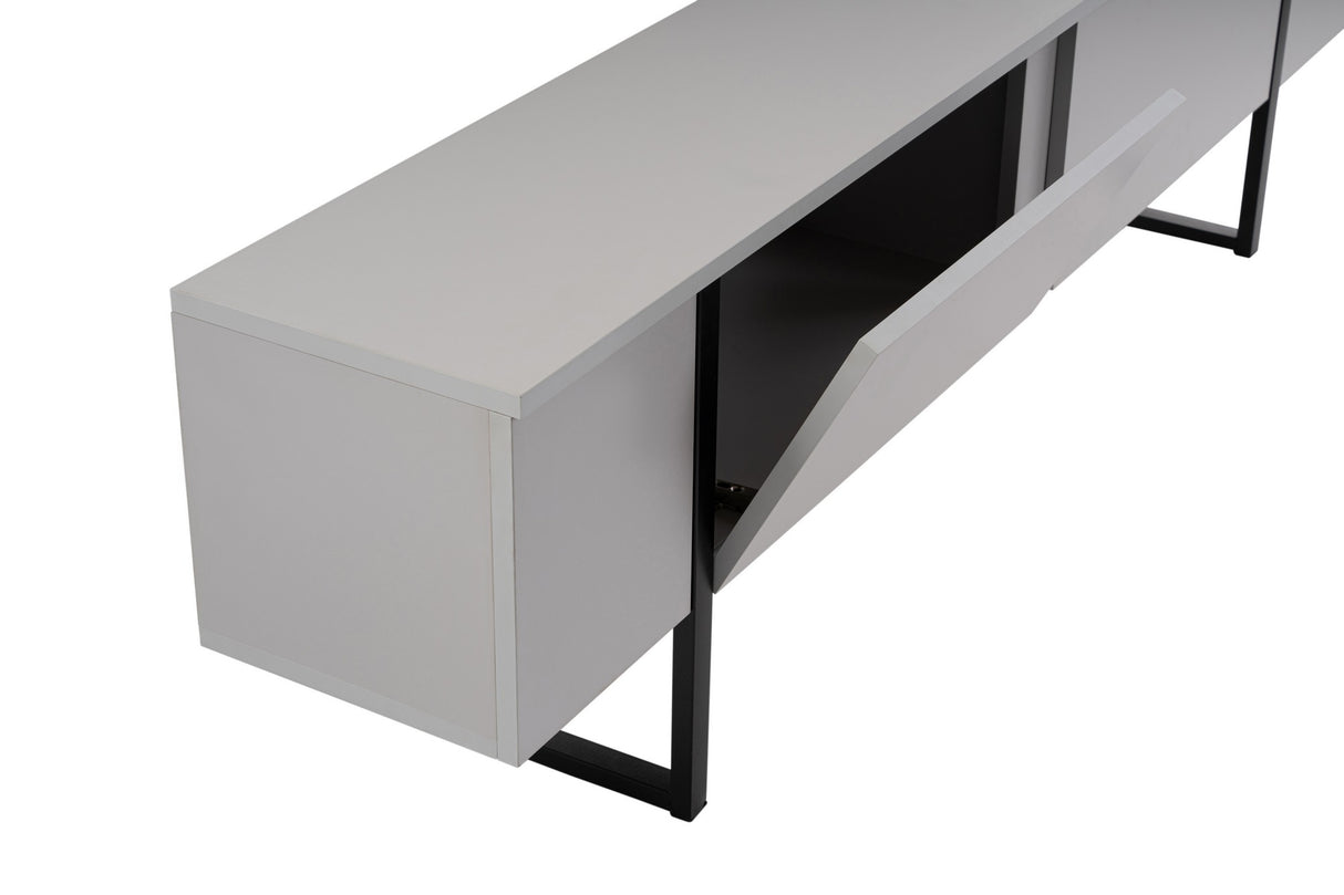 TV Meubels - TV Meubel Grijs Melamine Zwart Frame Blitz 50x180x29,5 cm - Dimehouse