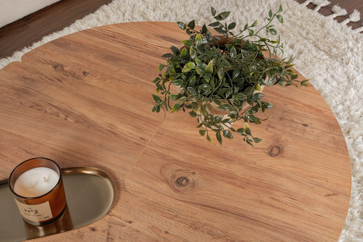 Ronde Salontafel Moari Atlantisch Dennenhout Melamine 90 cm