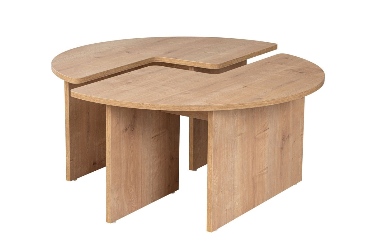 Ronde Salontafel Moari Eikenhout Melamine 90 cm