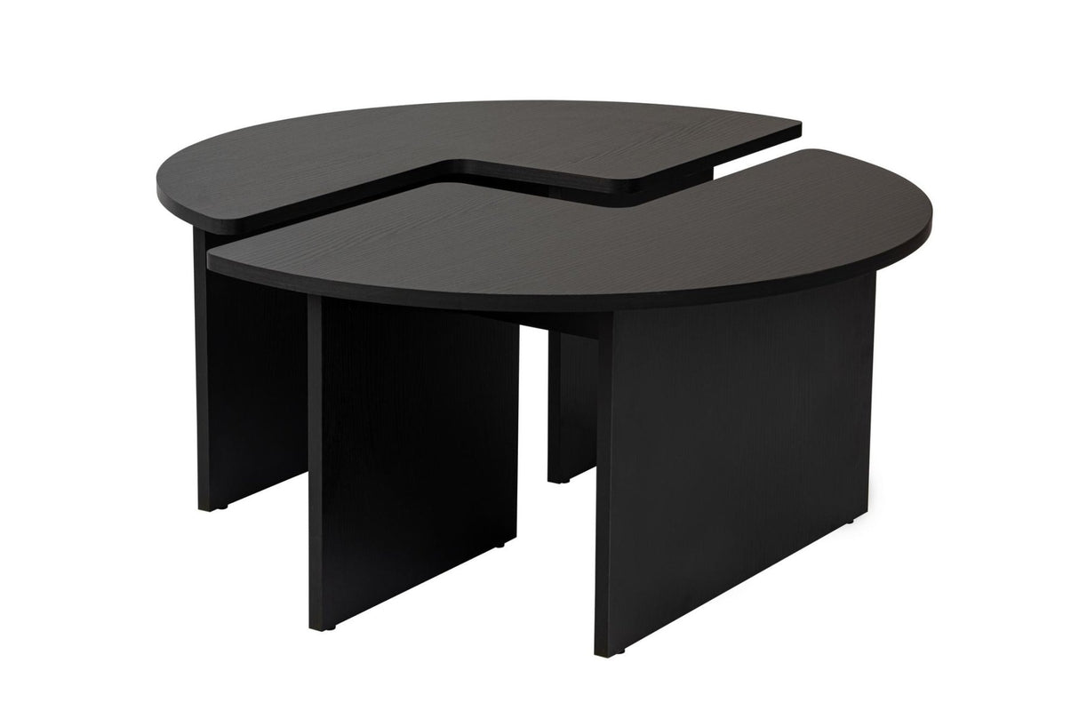 Ronde Salontafel Moari Zwart Melamine 90 cm