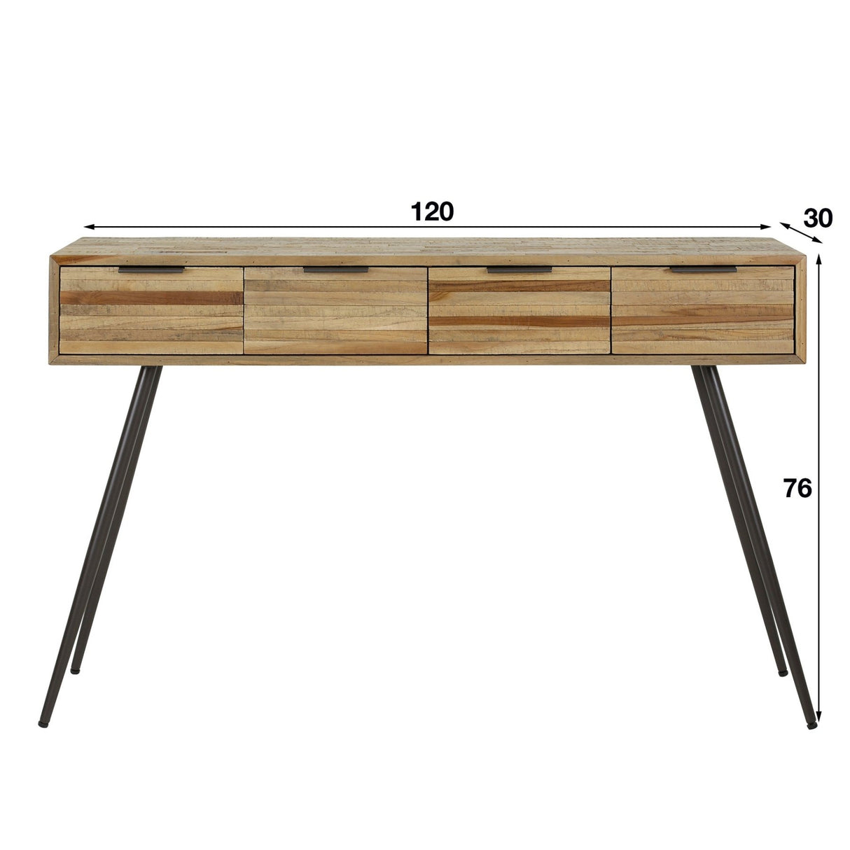 Bosco Haltafel Massief Teak Verweerd 120x30x76 cm