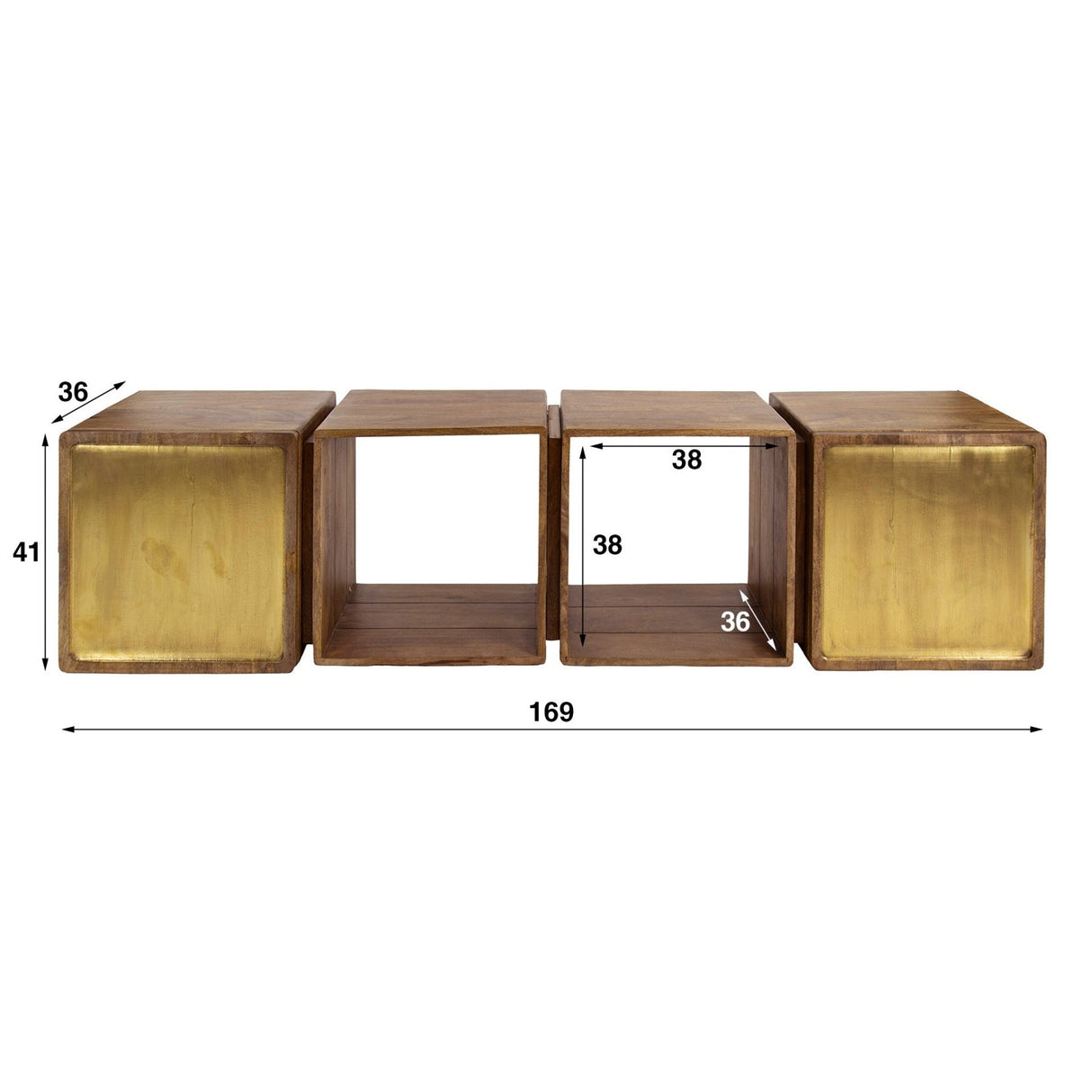 Hangend Dressoir Maceo Mangohout Zand met Brass Accent 169 c