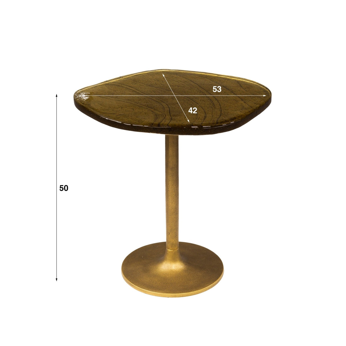 Bijzettafel Aurum Antiek Goud 50 cm