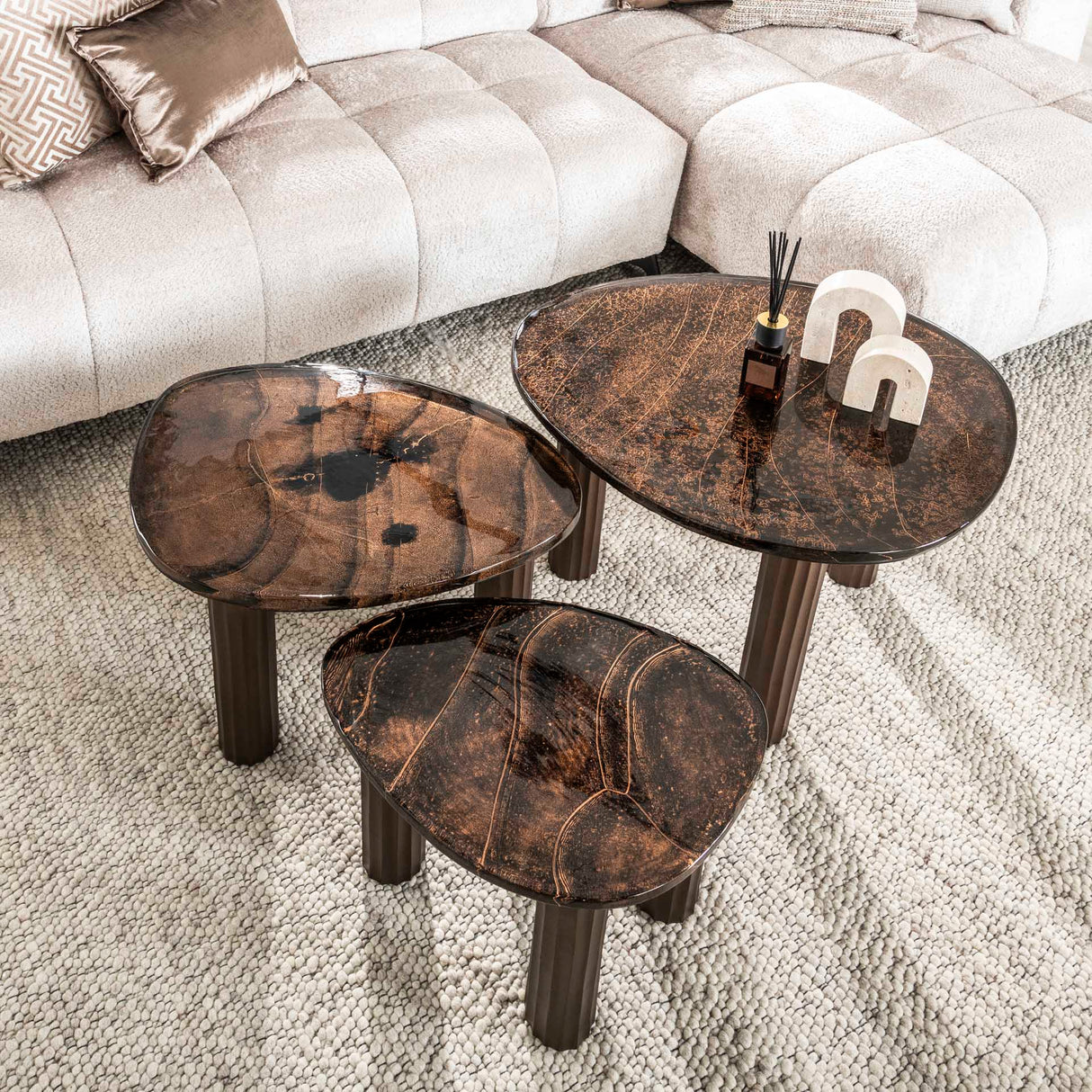 Salontafel Aura S Antiek Koper 51x37 cm