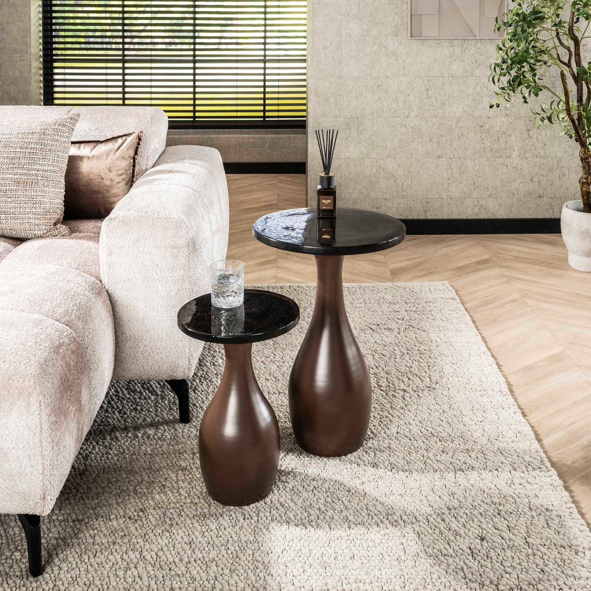 Bijzettafel Vesto Druppelvorm Antiek Koper 45 cm