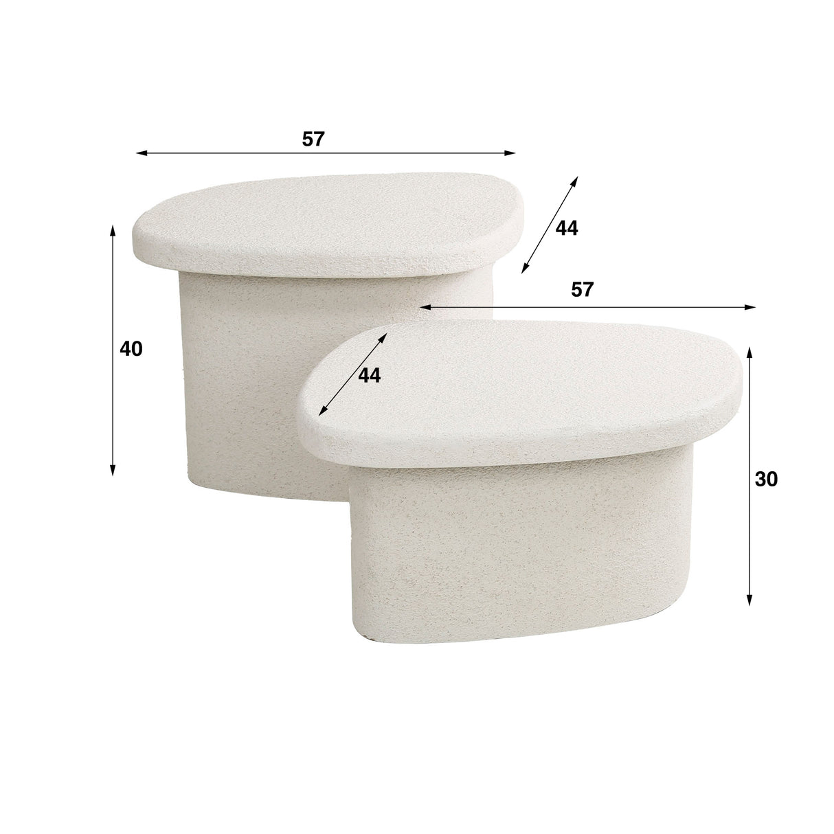 Organische Marmer Composiet Salontafel Set van 2 Zaya