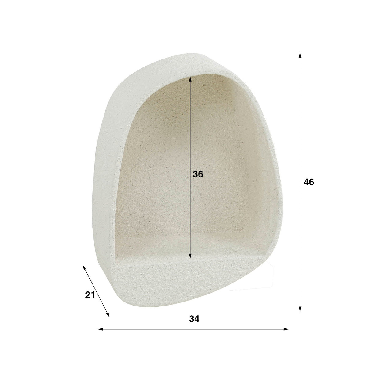 Wandrek Zaya druppelvorm marmer composiet