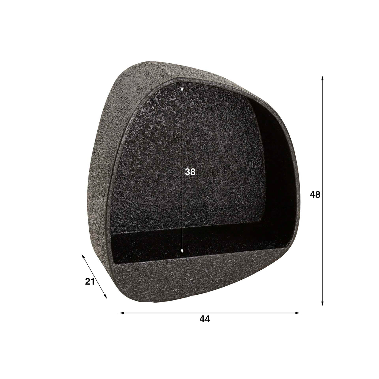 Wandplank Breed Metallic Grijs 44x21 cm Aeris