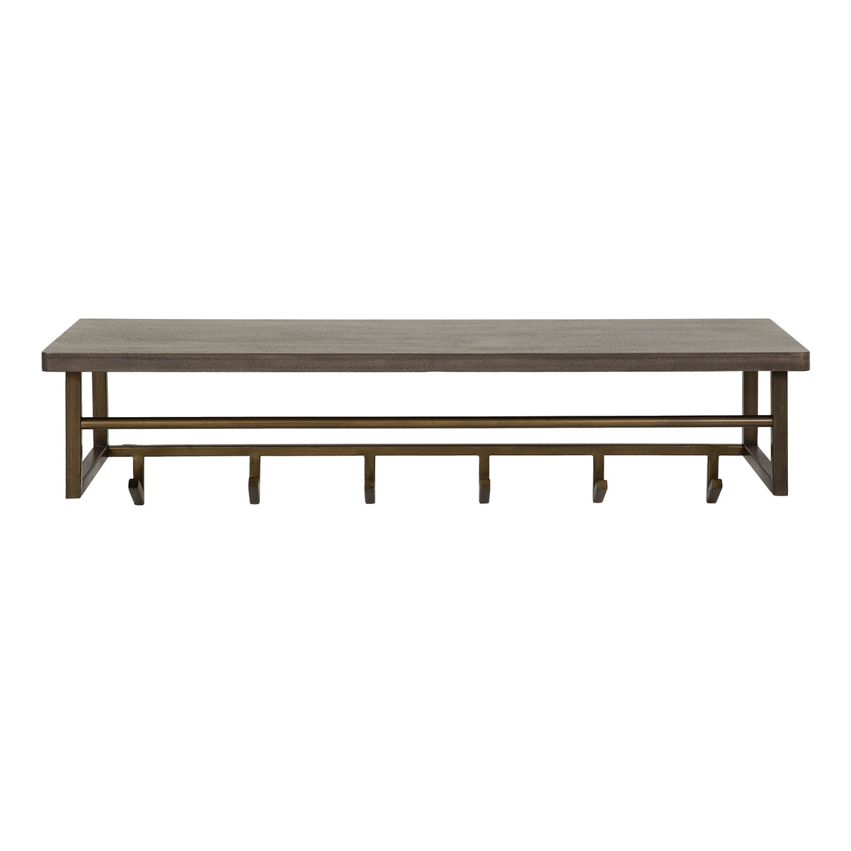 Kapstok Ferre 6-haaks - Met Hoedenplank - Metaal Antiek Brons