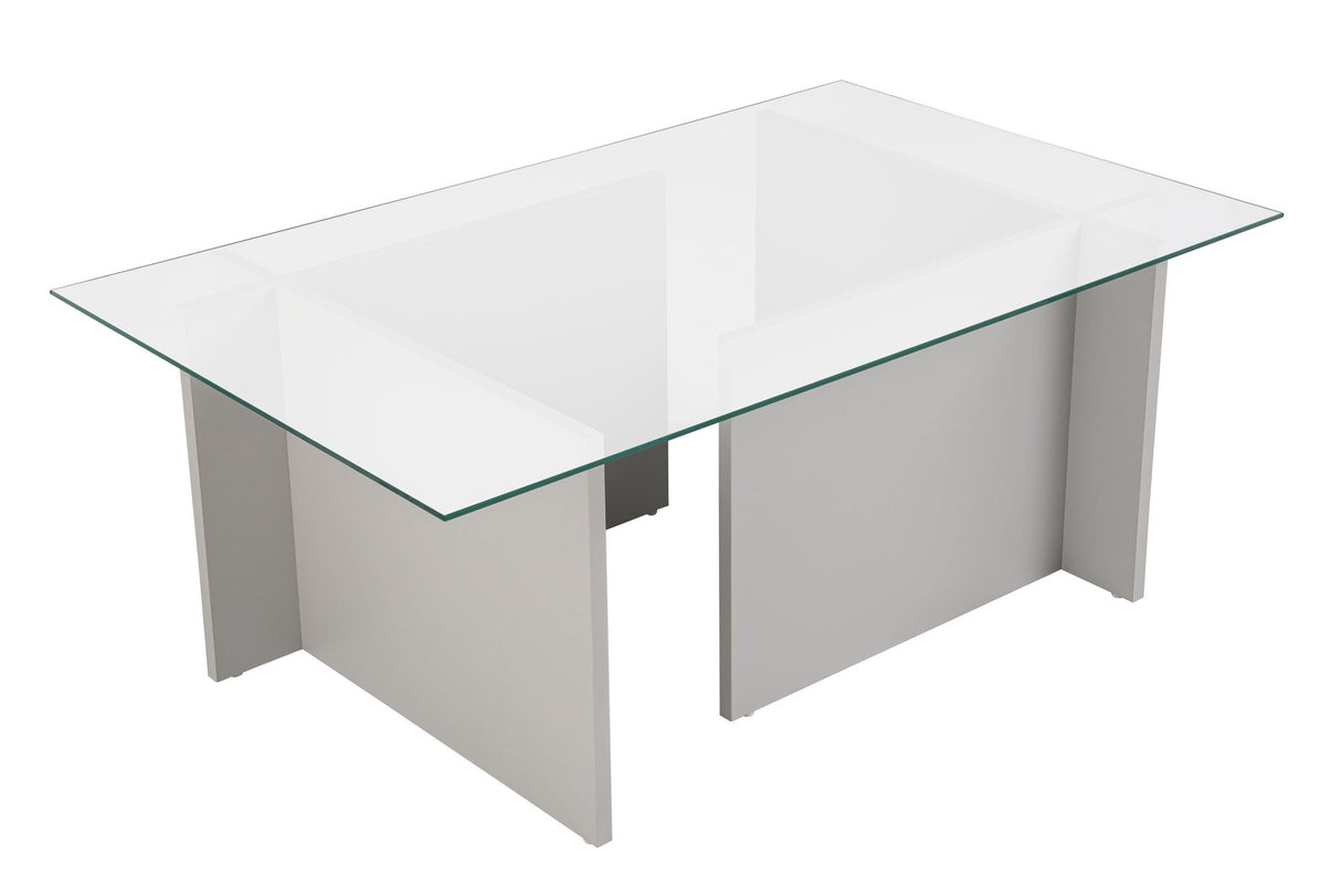 Rechthoekige Moderne Salontafel Vetroni Grijs - Glas - 105x65 cm