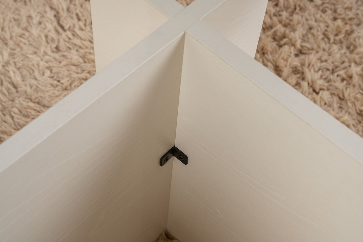 Rechthoekige Moderne Salontafel Vetroni Wit Hout Look - Glas - 105x65 cm