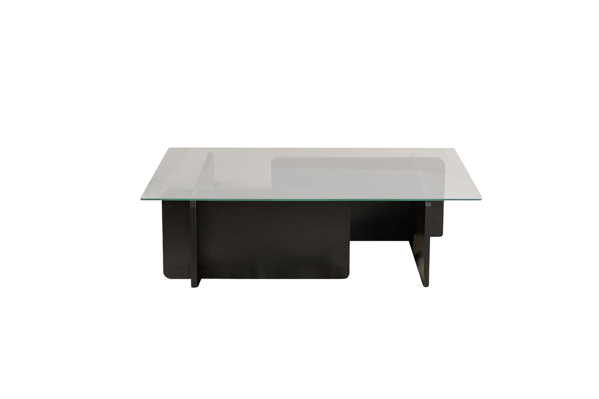 Salontafel Zwart Hout Melamine Glas Opal 105x65x30 cm