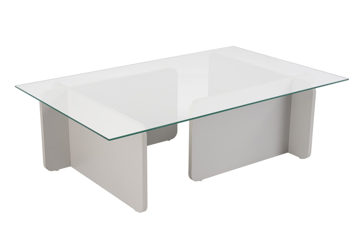 Salontafel Grijs Melamine Glas Opal 105x65x30 cm
