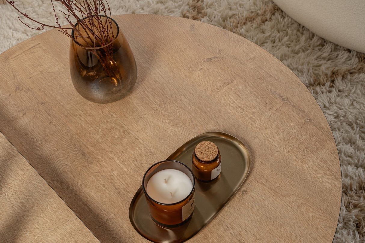 Salontafel Rond 85 cm Naturel Eikenlook Melamine Orin