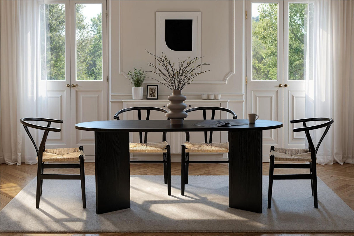 Eettafel Sablin Wood Black 180x89,5x75 cm Melamine