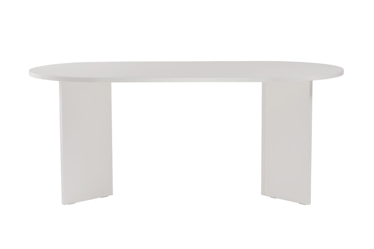 Eettafels - Ovale eettafel Wit melamine - Japandi - 180x89,5x75 cm - Sota - Dimehouse