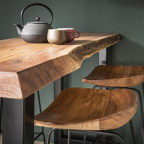 Set van 4 Industriële Barkrukken Acaciahout Elly - Zithoogte 71 cm - Zonder Rugleuning