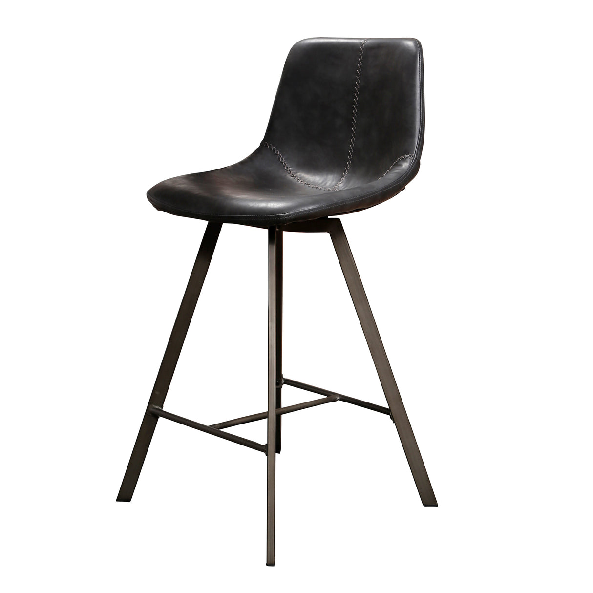 Set van 4 Barkrukken Siena Saddle PU zwart