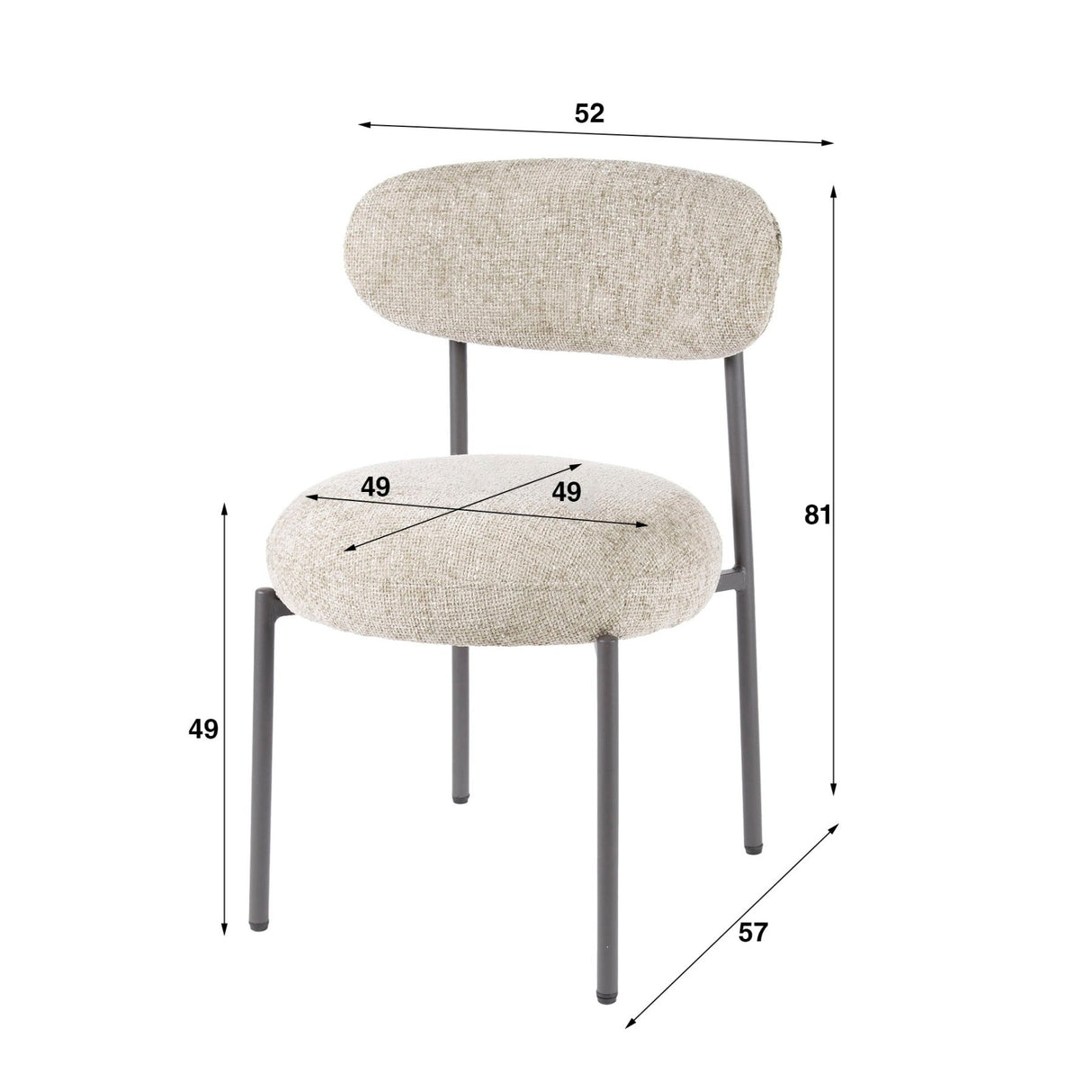 Set van 2 eetkamerstoelen Aero Tissee Cargo Zand
