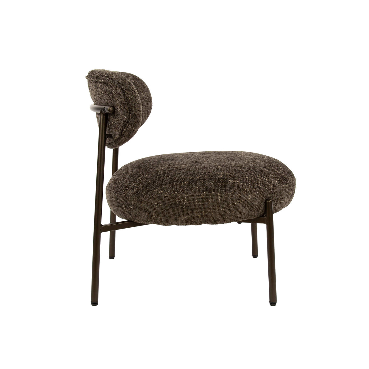 Fauteuil Nova Rond Bruin Stof