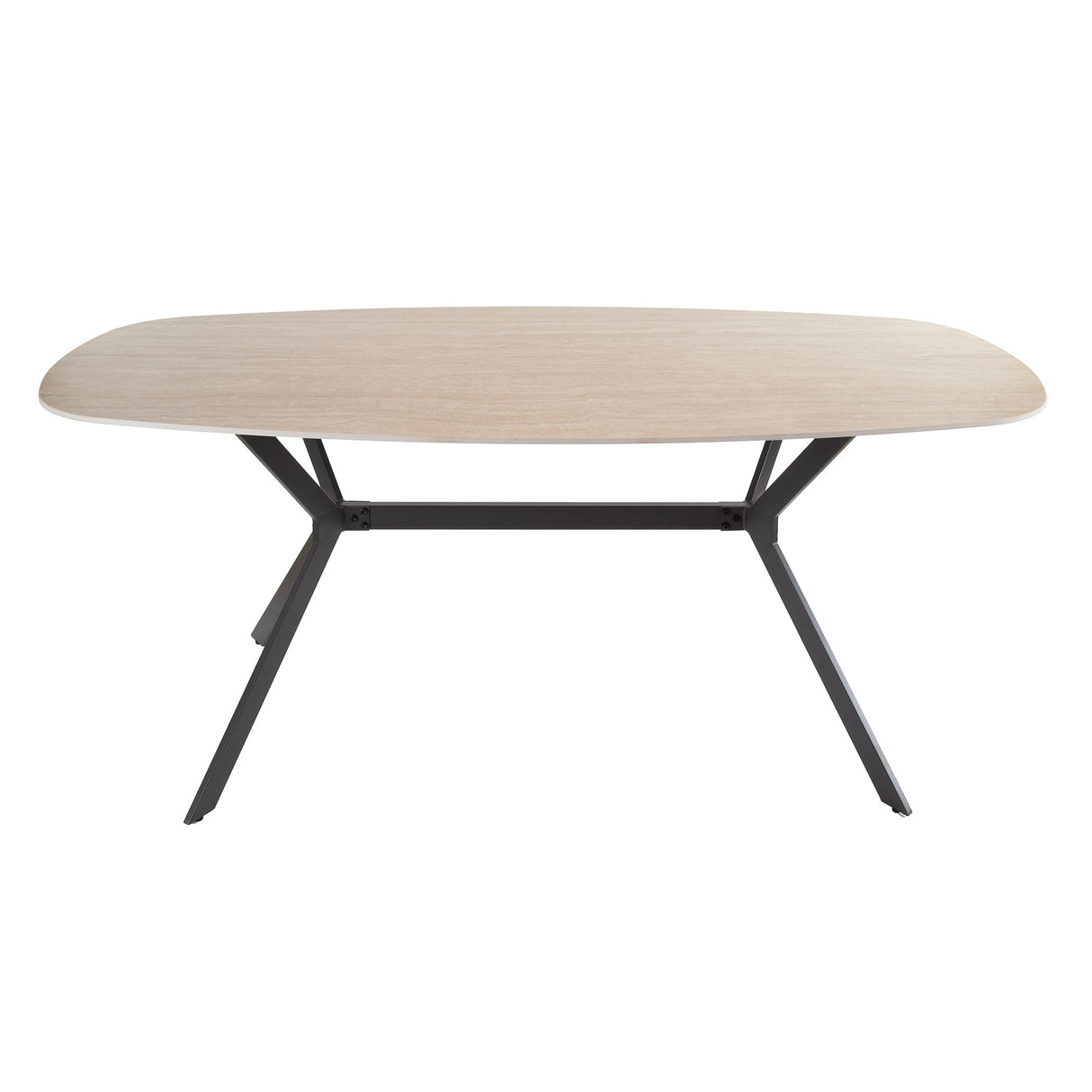 Eettafel Vesta Deens Ovaal Keramiek Travertinlook 180 cm