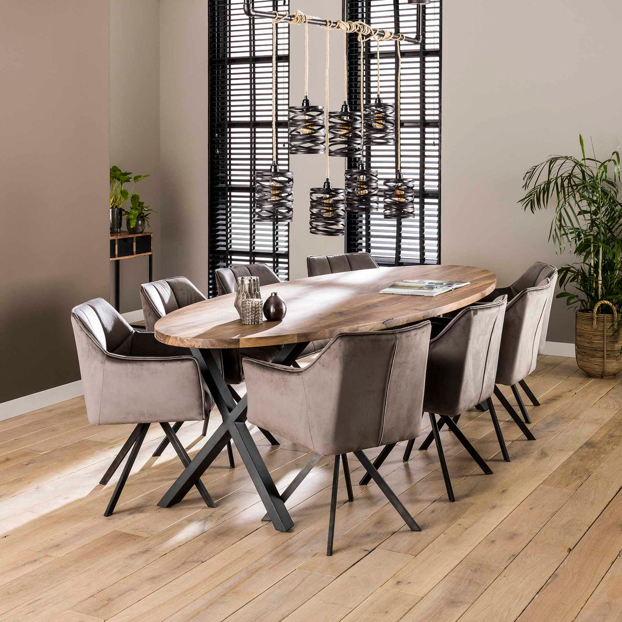 Eetkamerstoel Lino Velvet Antraciet Draaibaar