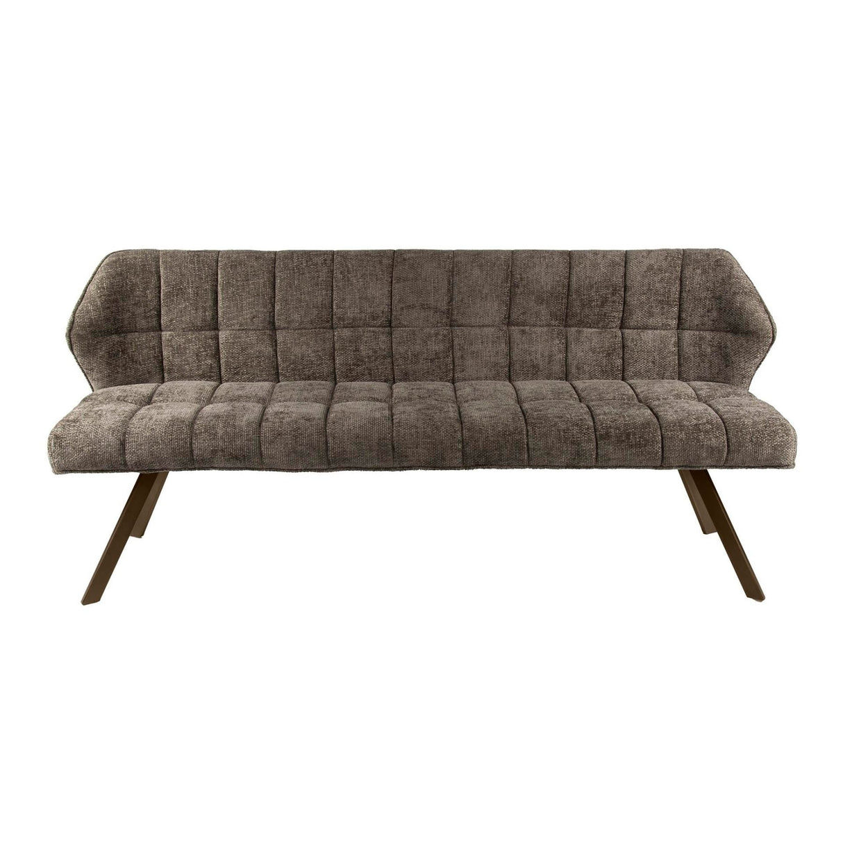 Eetkamerbank raster taupebruin chenille