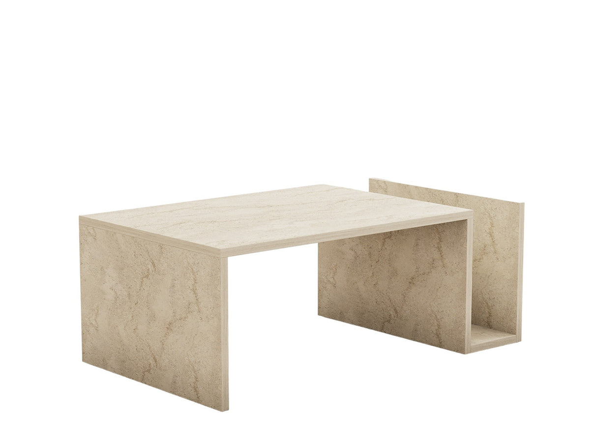 Salontafels - Salontafel Rechthoekig Travertin - 87x50 cm - Mebo - Dimehouse