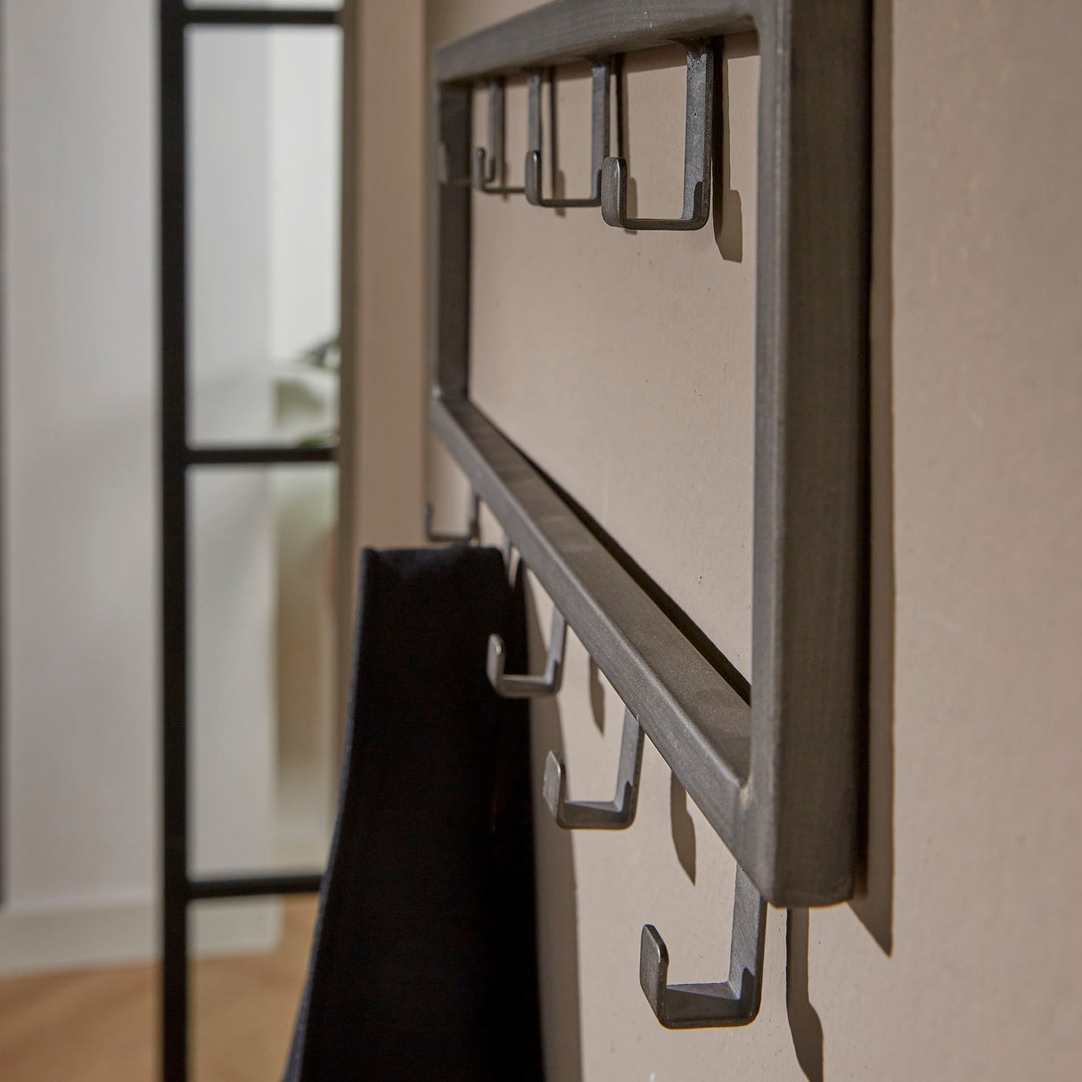 Industriële Kapstok Milano 9 haken Geborsteld Metaal zilver