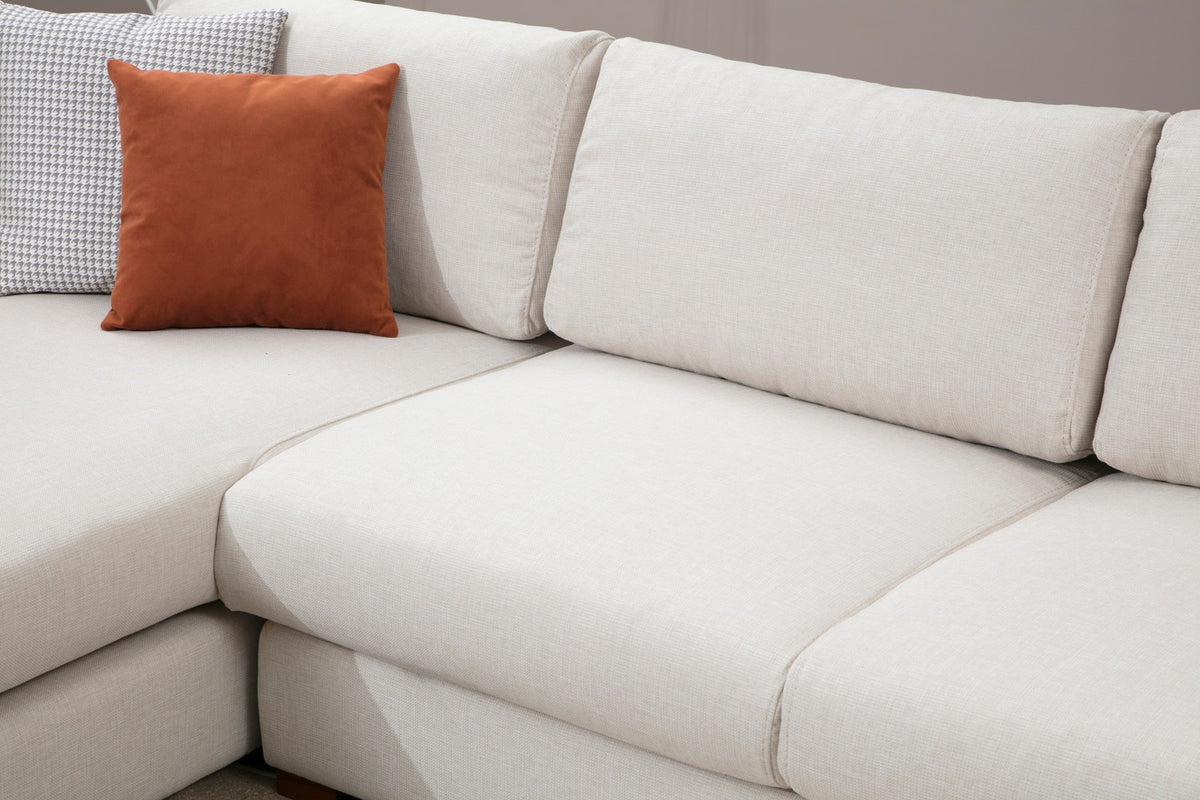 Banken - Hoekbank Rechts Loop Beige - Met Tafel - Dimehouse