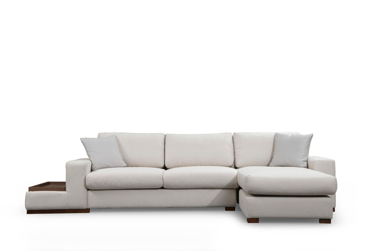 Banken - Hoekbank Rechts Loop Beige - Met Tafel - Dimehouse