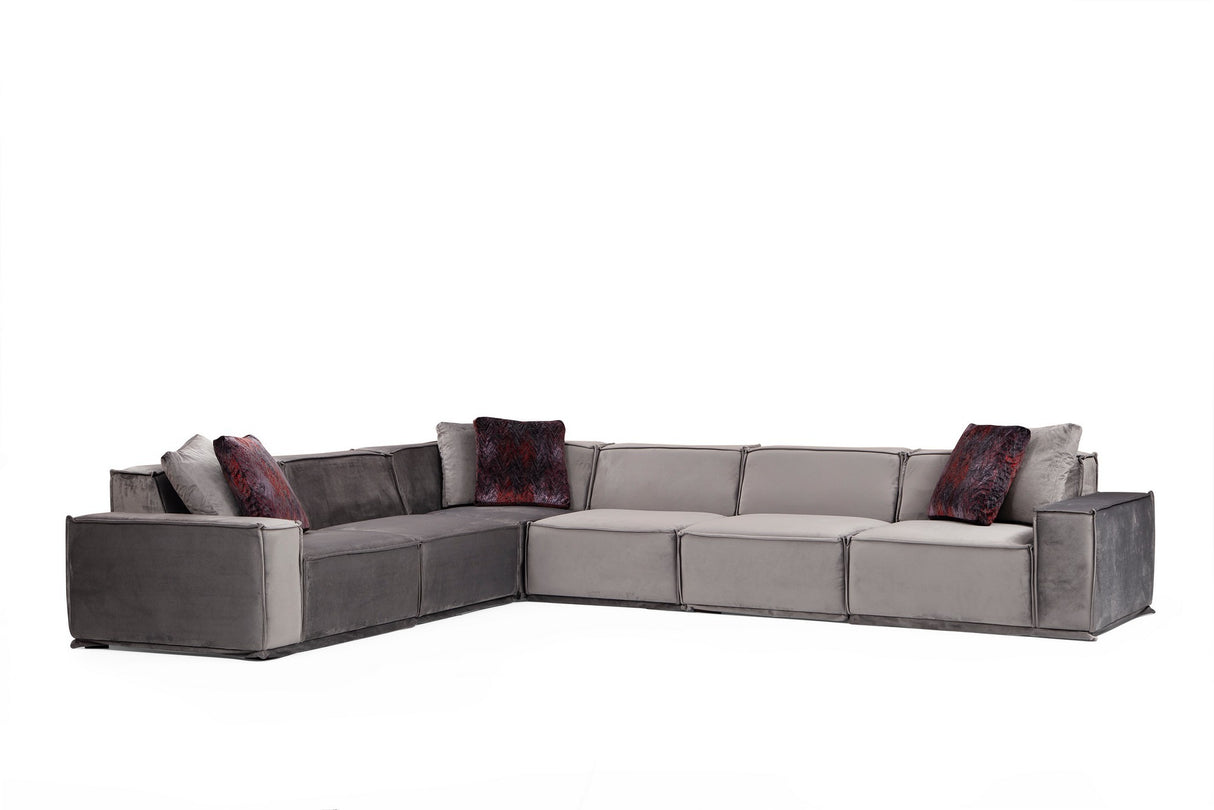 XL Hoekbank Links Lego Velvet Grijs
