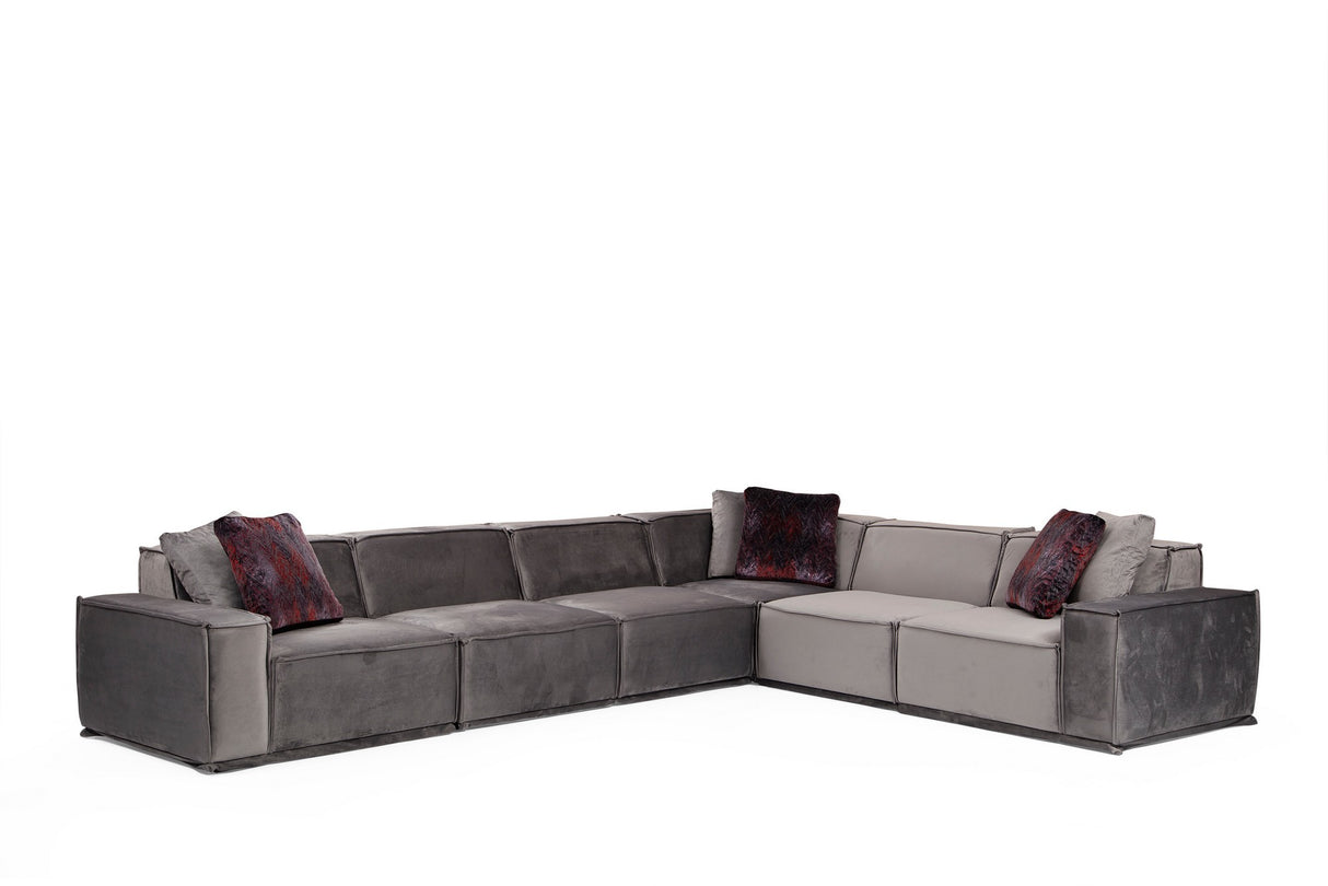 XL Hoekbank Rechts Lego Velvet Grijs