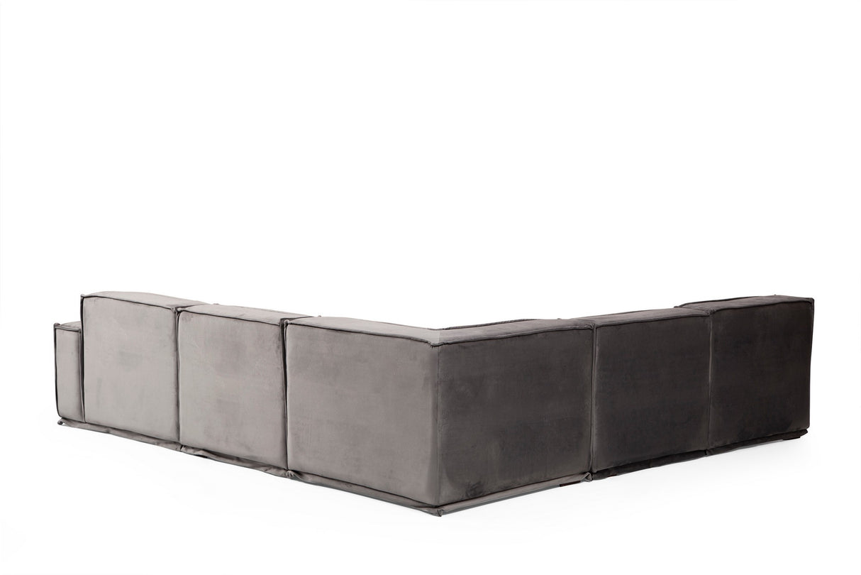 Hoekbank Links Lego Velvet Grijs