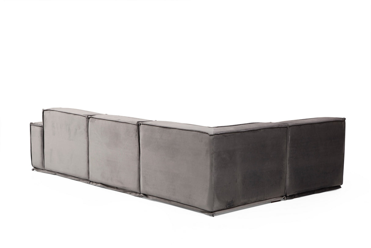 Hoekbank Links Lego Grijs Velvet