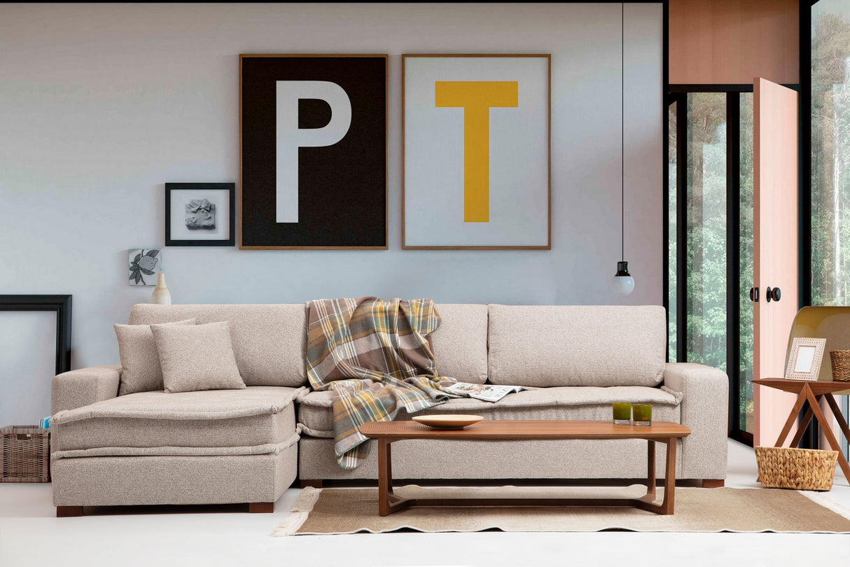 Hoekbank Lena Sand Beige Links