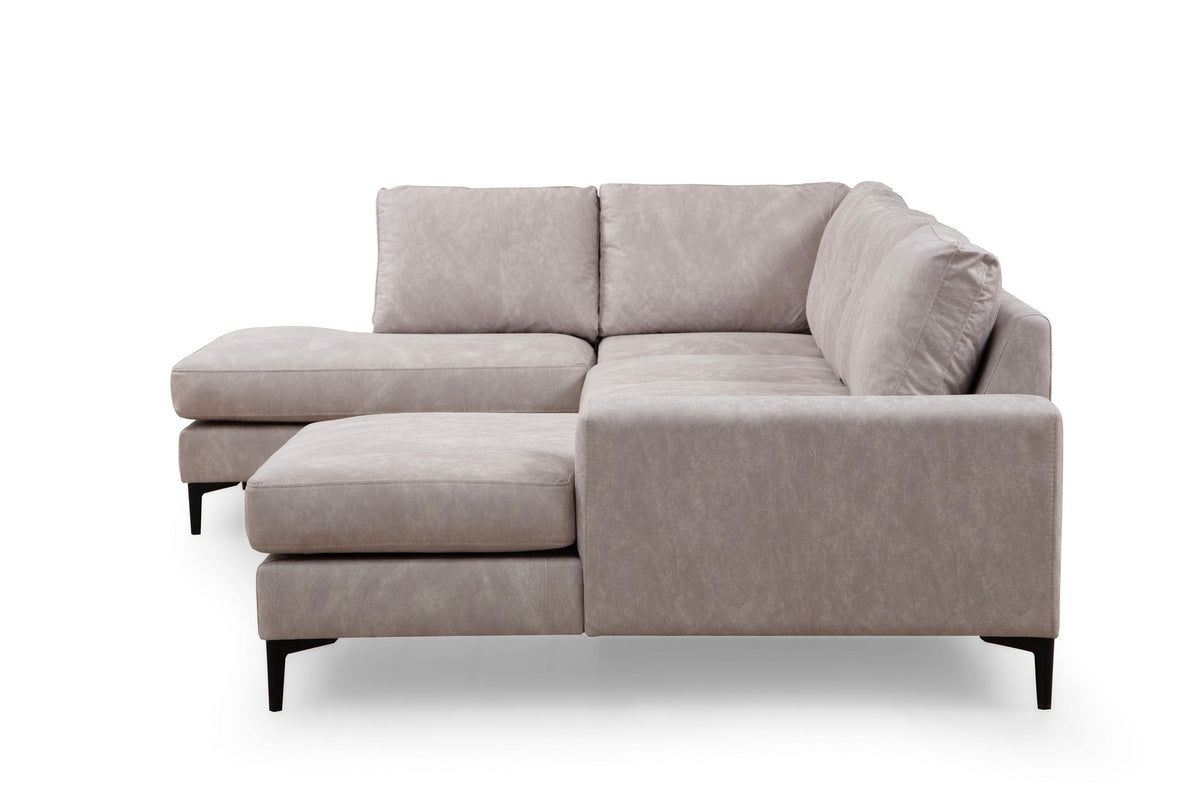 Banken - U - bank Hoekbank Grijs Stof 314x200 cm - Links - Porto - Dimehouse